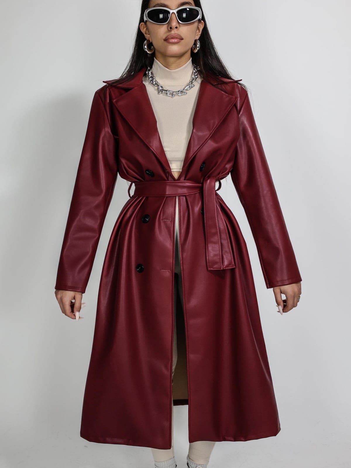 Trench Leather Maniac - Cherry Red